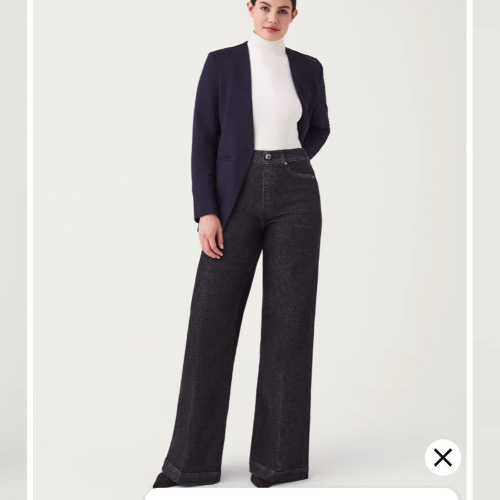 Spanx Wide Leg Charcoal Jeans regular length